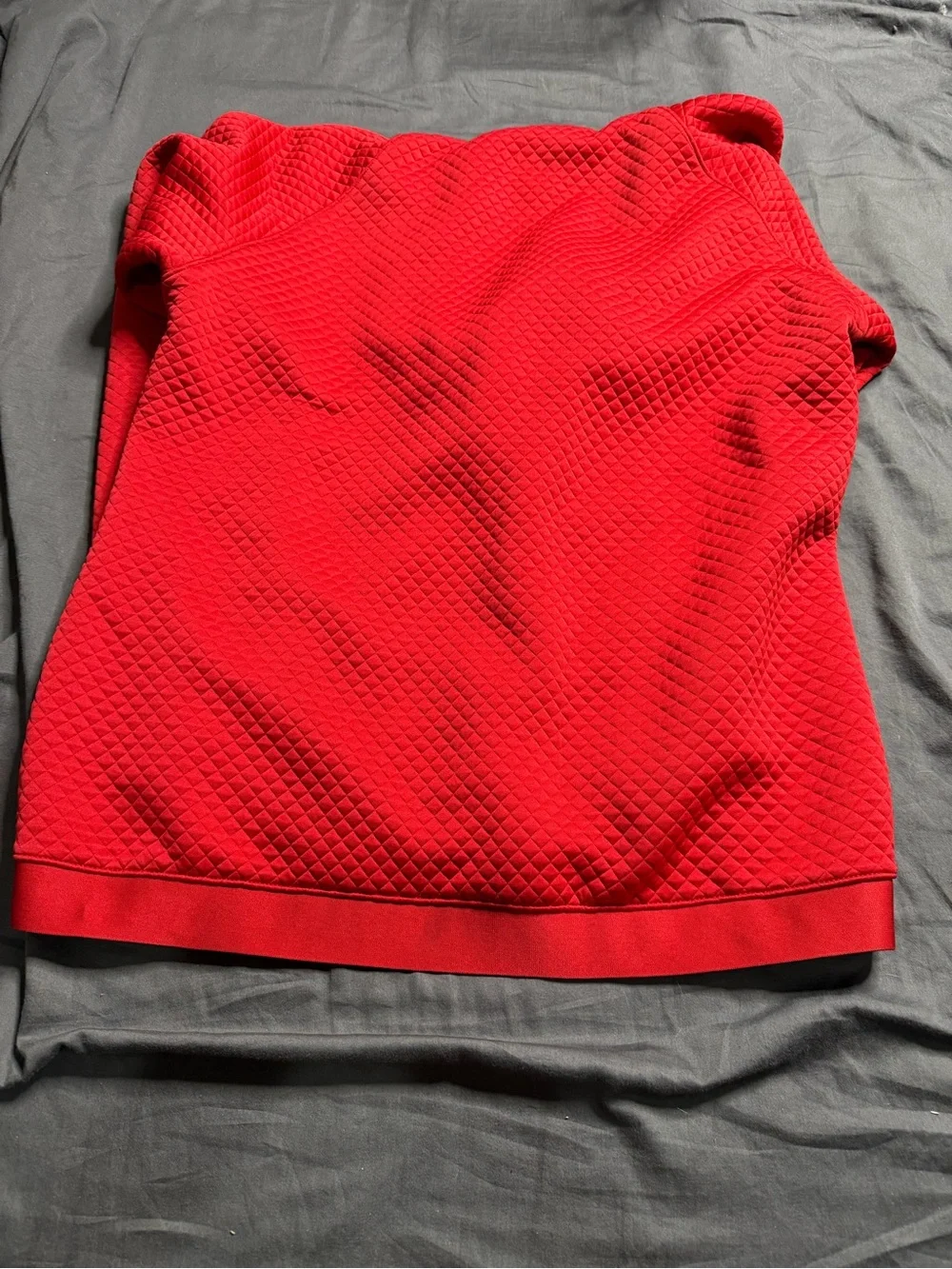 Under Armour Red Quilted-Panel Crewneck Hoodie